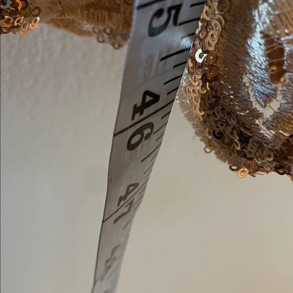 Torrid NWT Gold Embroidered Sequin Formal Dress Beige Floral Midi Dress - Picture 7 of 15